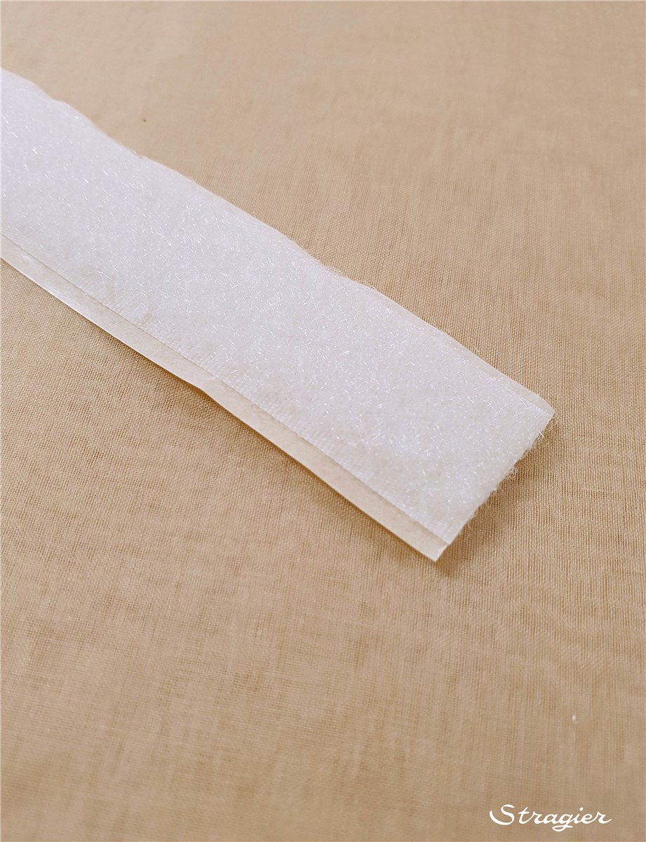 Velcro - Self Adhesive Loop Sticky Back Tape Fastener - Plain - White - 20 mm