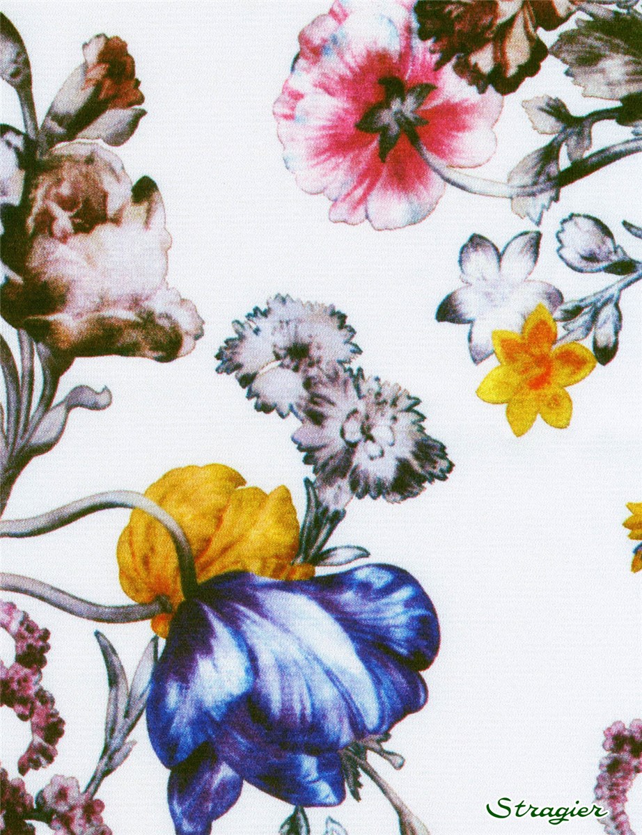 Satin - Micro - Floraline - Off-White