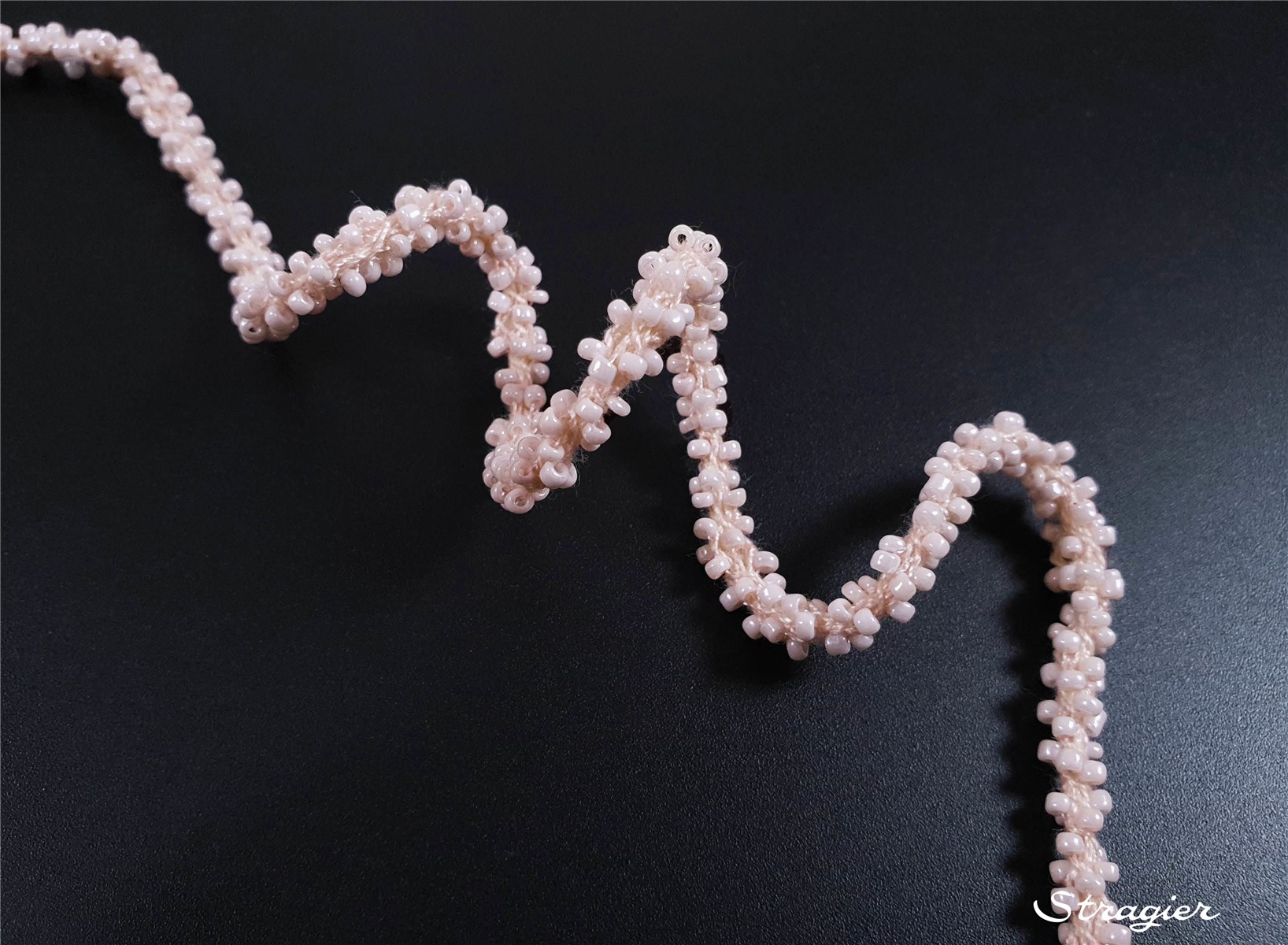 Beaded Trim - uni - Blush nacré