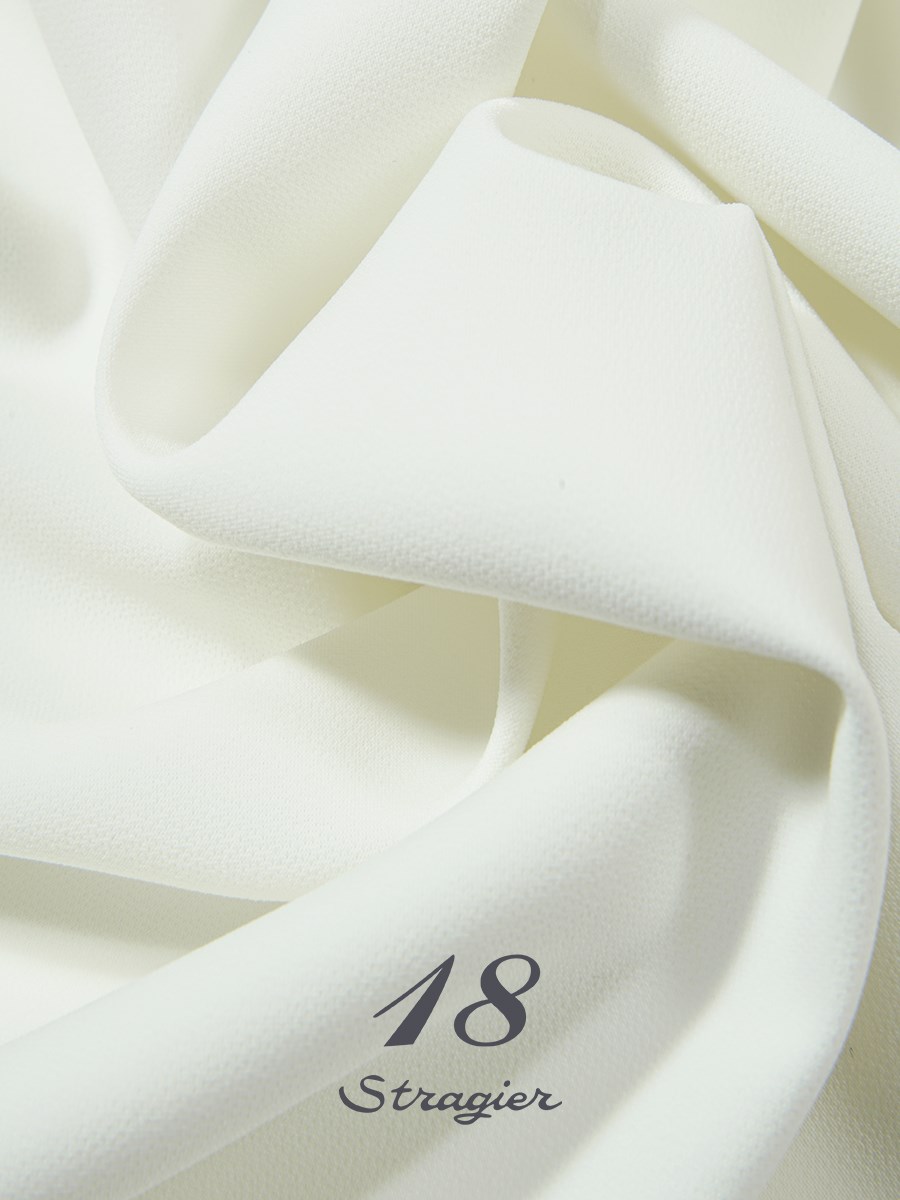 Crêpe lourd infroissable stretch - uni - Ivoire clair Stragier