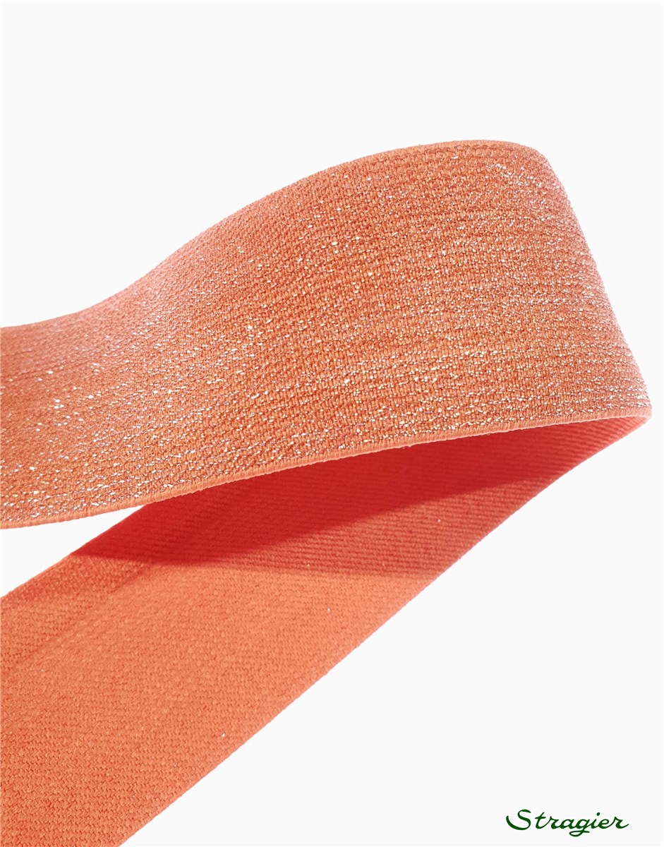 Elastique Lurex - uni - Terracotta - 50 mm
