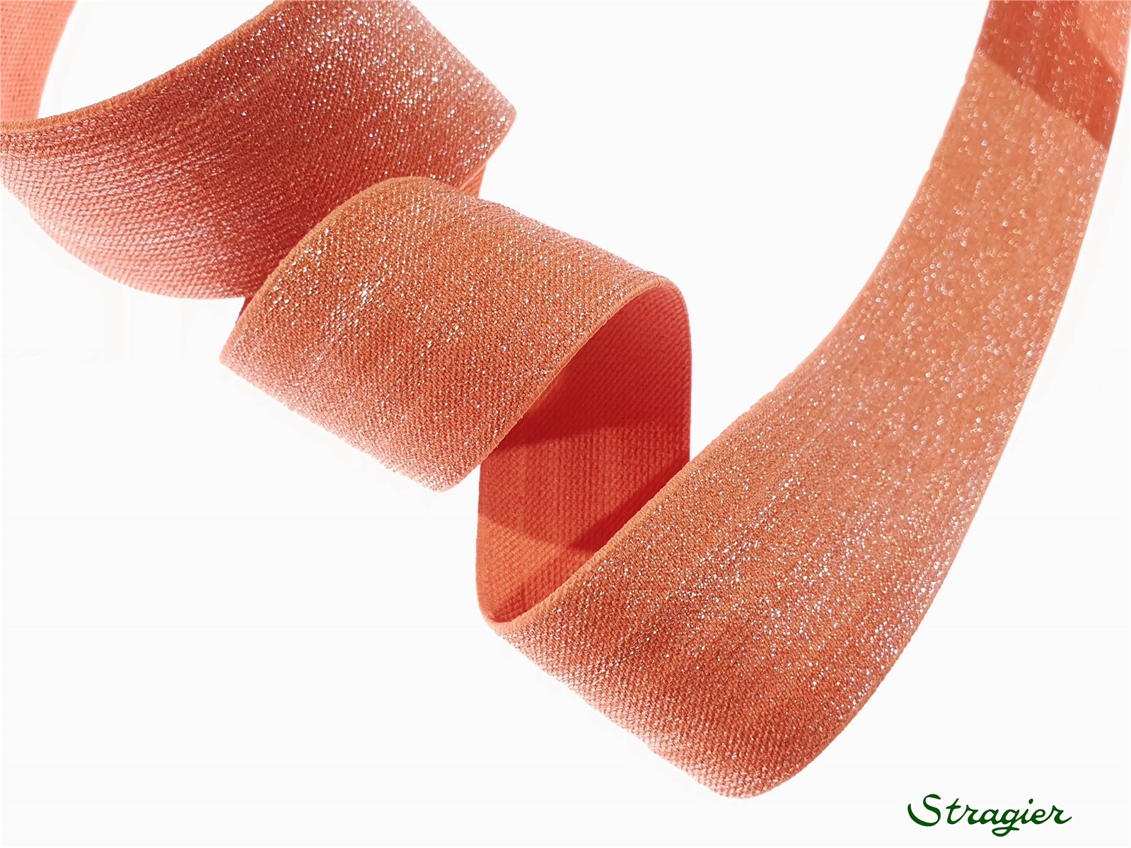 Elastique Lurex - uni - Terracotta - 50 mm