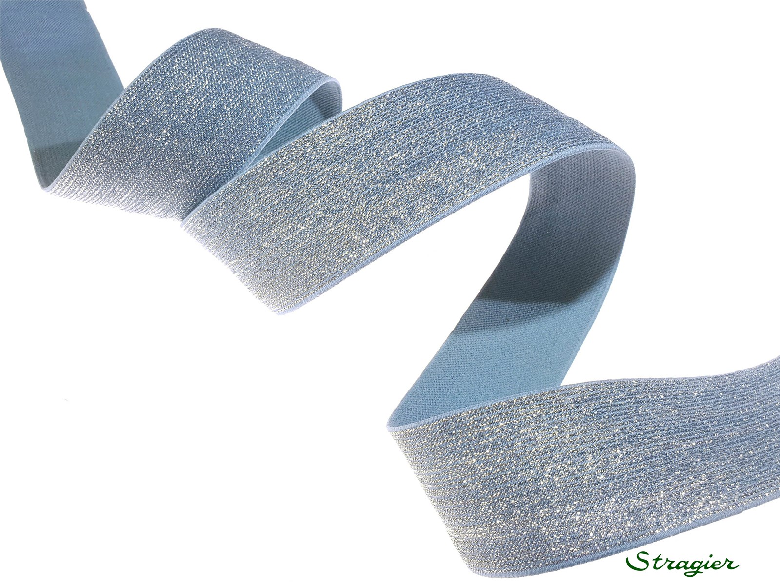 Elastique Lurex - uni - Bleu Pervenche - 50 mm