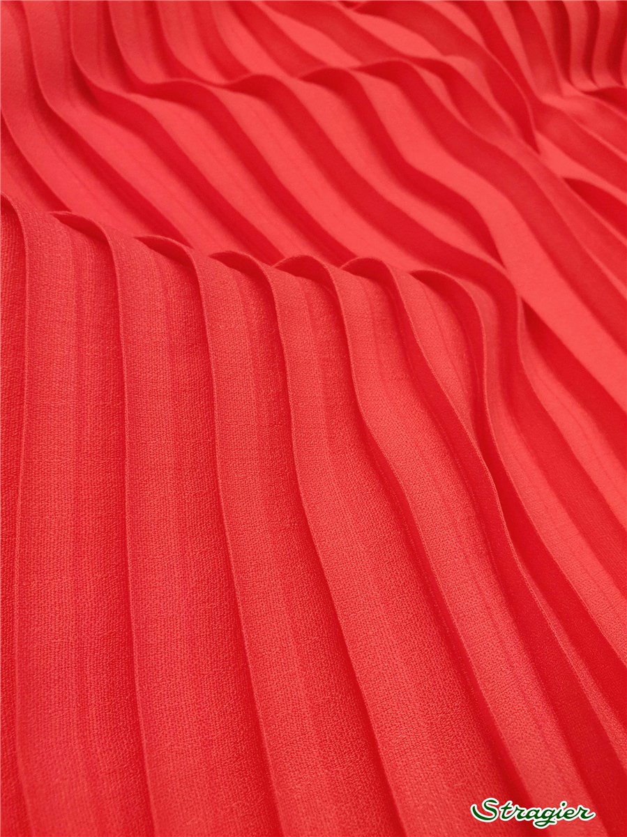 Panneau batiste plissée - uni - Rose Corail - 150 cm