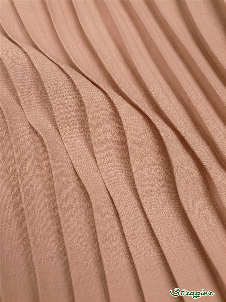 Panneau batiste plissée - uni - Rose poudré - 150 cm