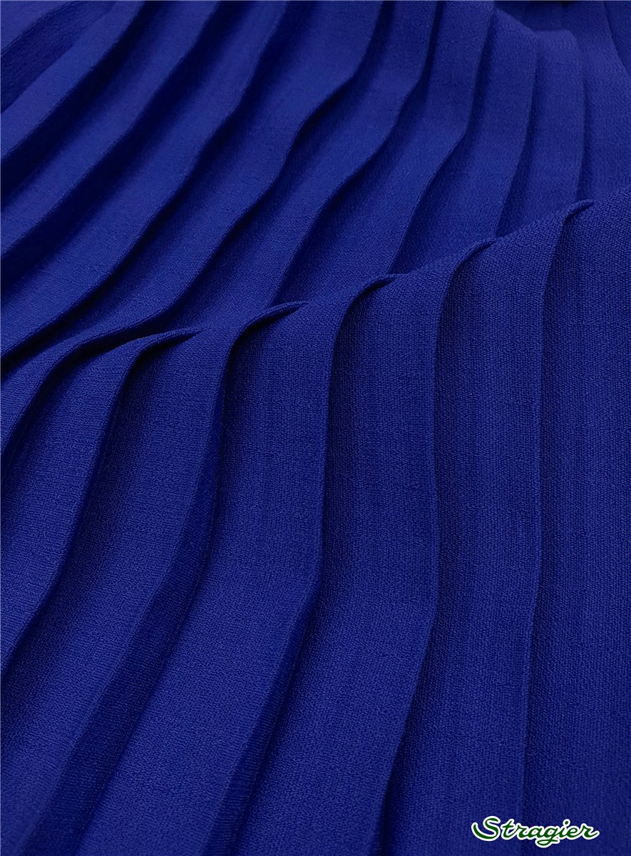 Panneau batiste plissée - uni - Bleu Roi - 150 cm