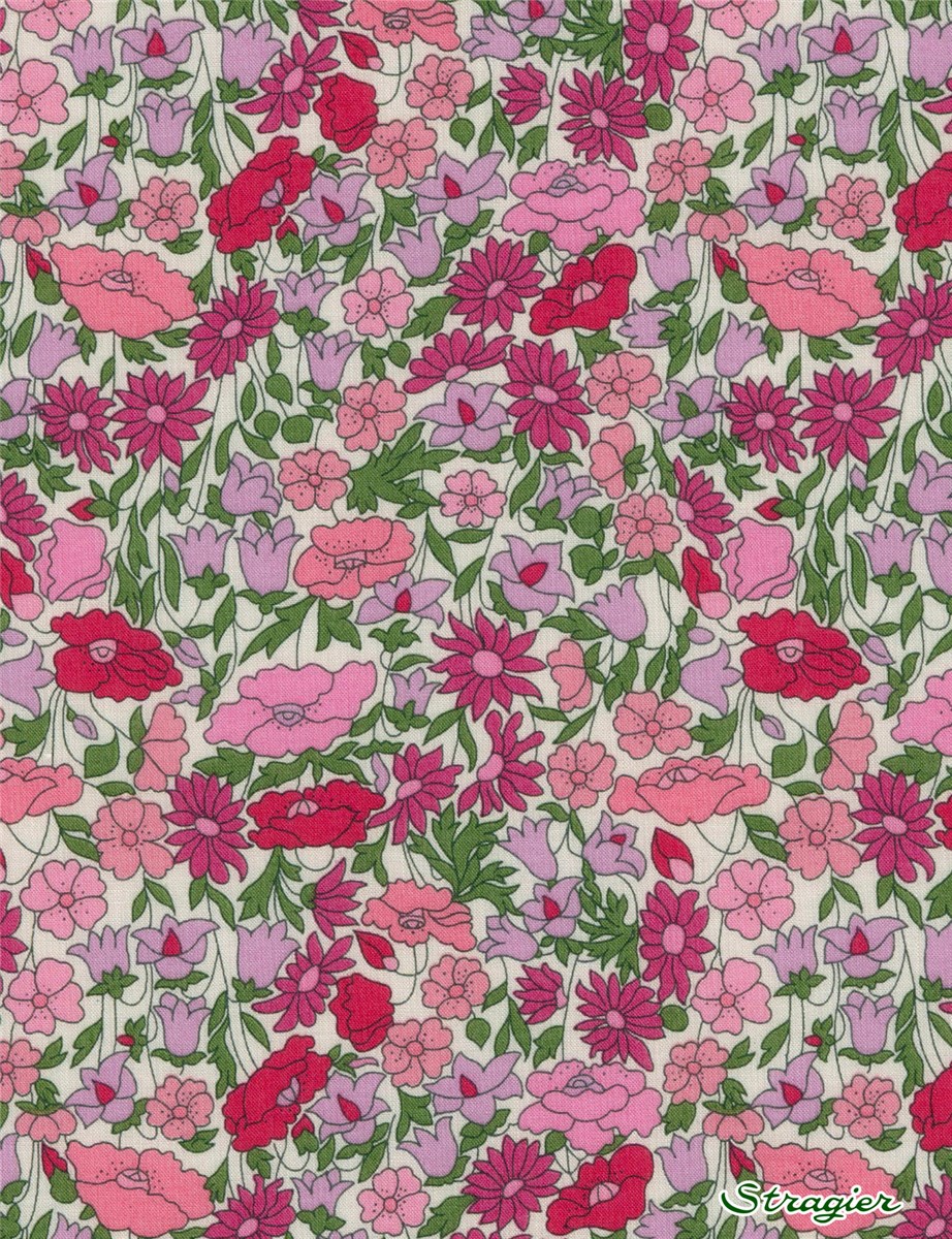 Liberty Tana Lawn - Poppy Forest - Crimson Pink