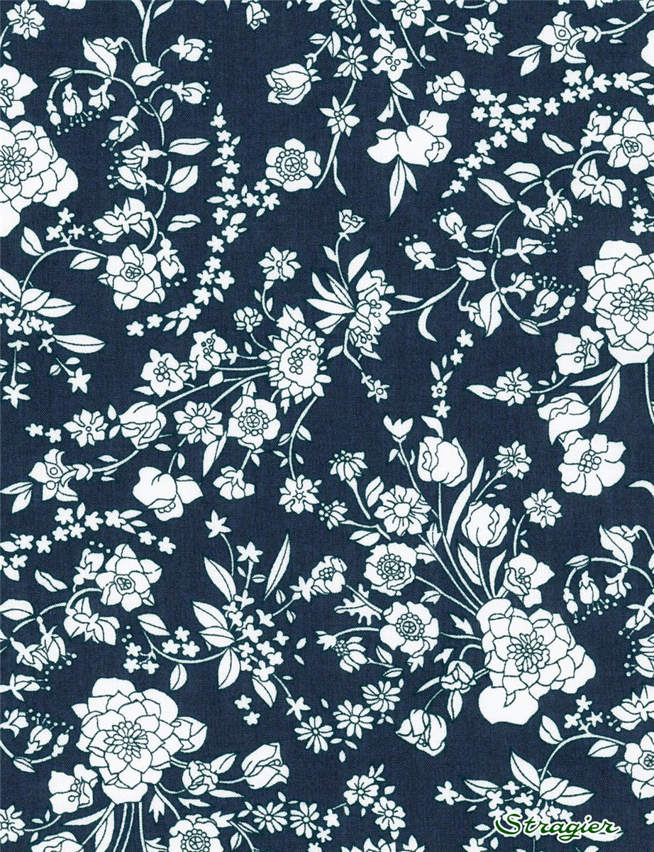 Liberty Tana Lawn - Summer Blooms - Marine