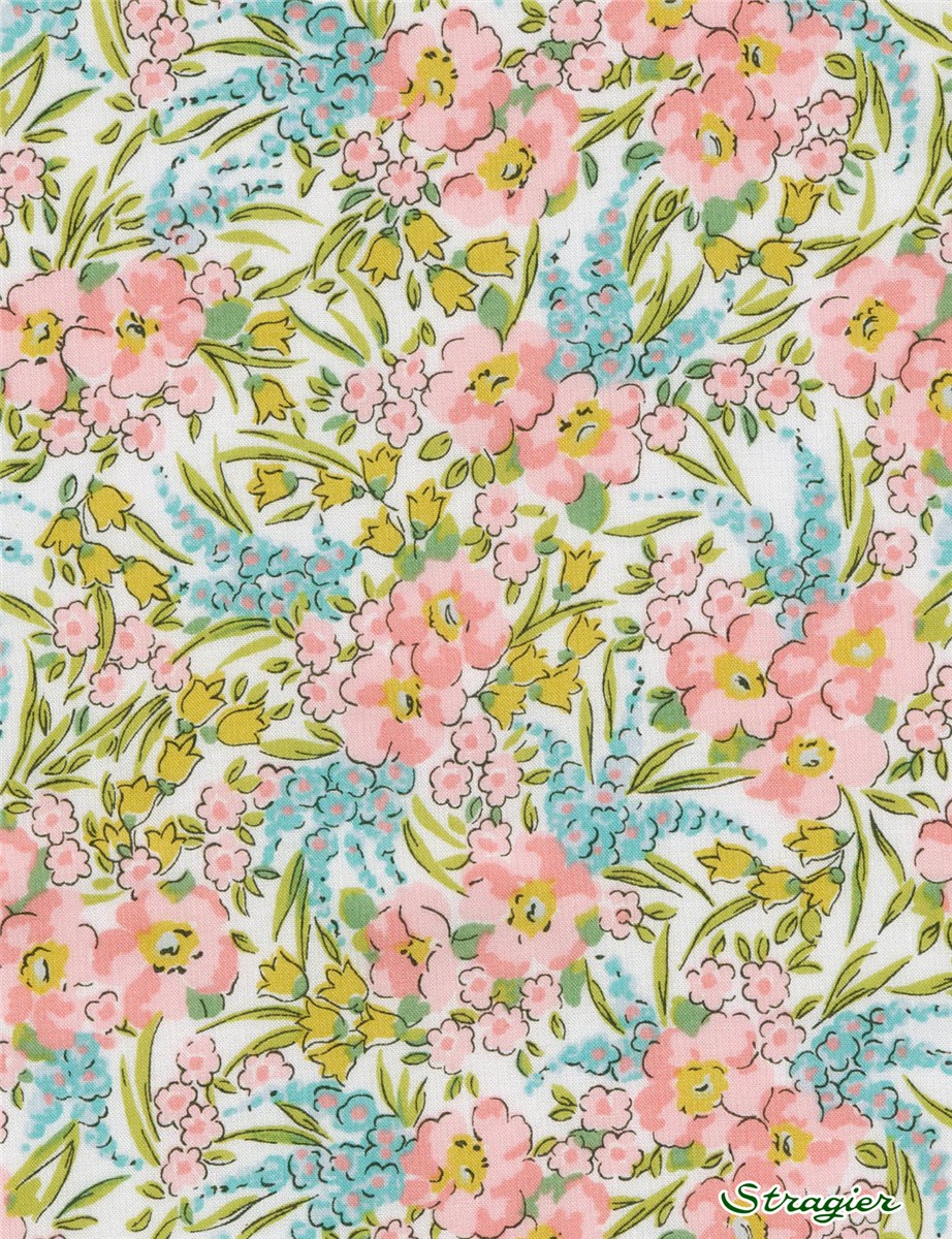 Liberty Tana Lawn - Swirling Petals - Pastel