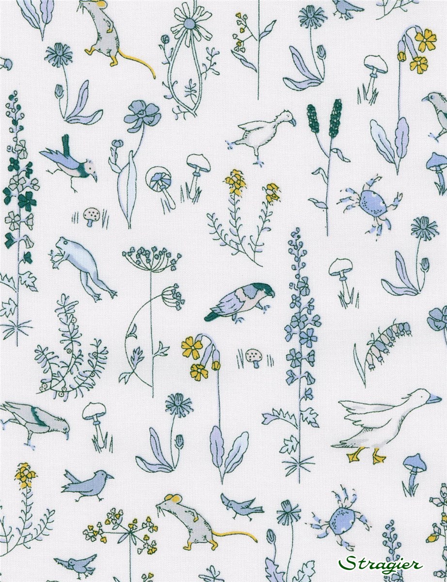 Liberty Tana Lawn - 8030 Theo - Blue Dust