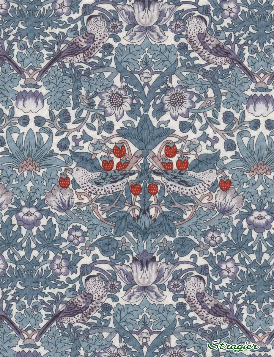 Liberty Tana Lawn - Strawberry Thief Spring - Cold Grey