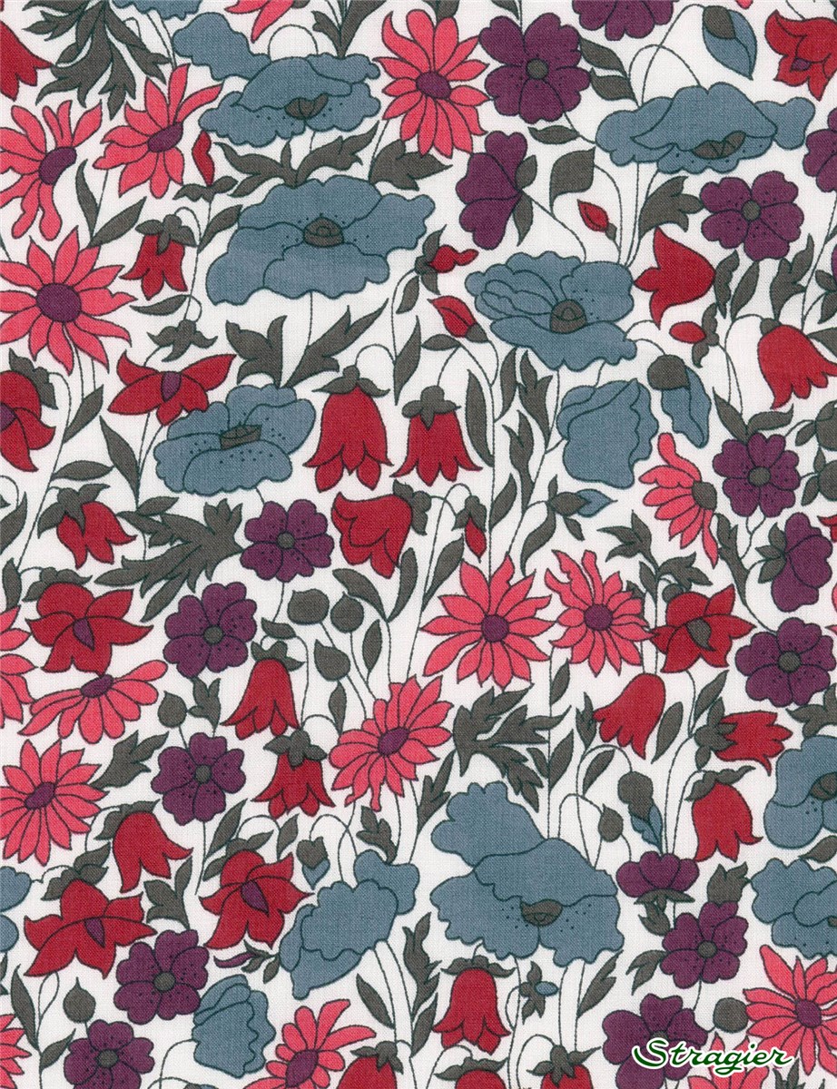 Liberty Tana Lawn - 4095 Poppy and Daisy - Dusk