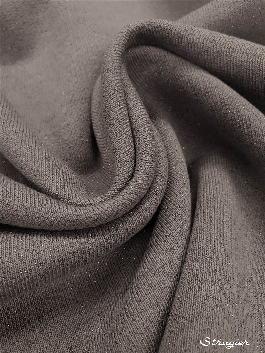 Sweatshirt molletonné scintillant - uni - Gris argent