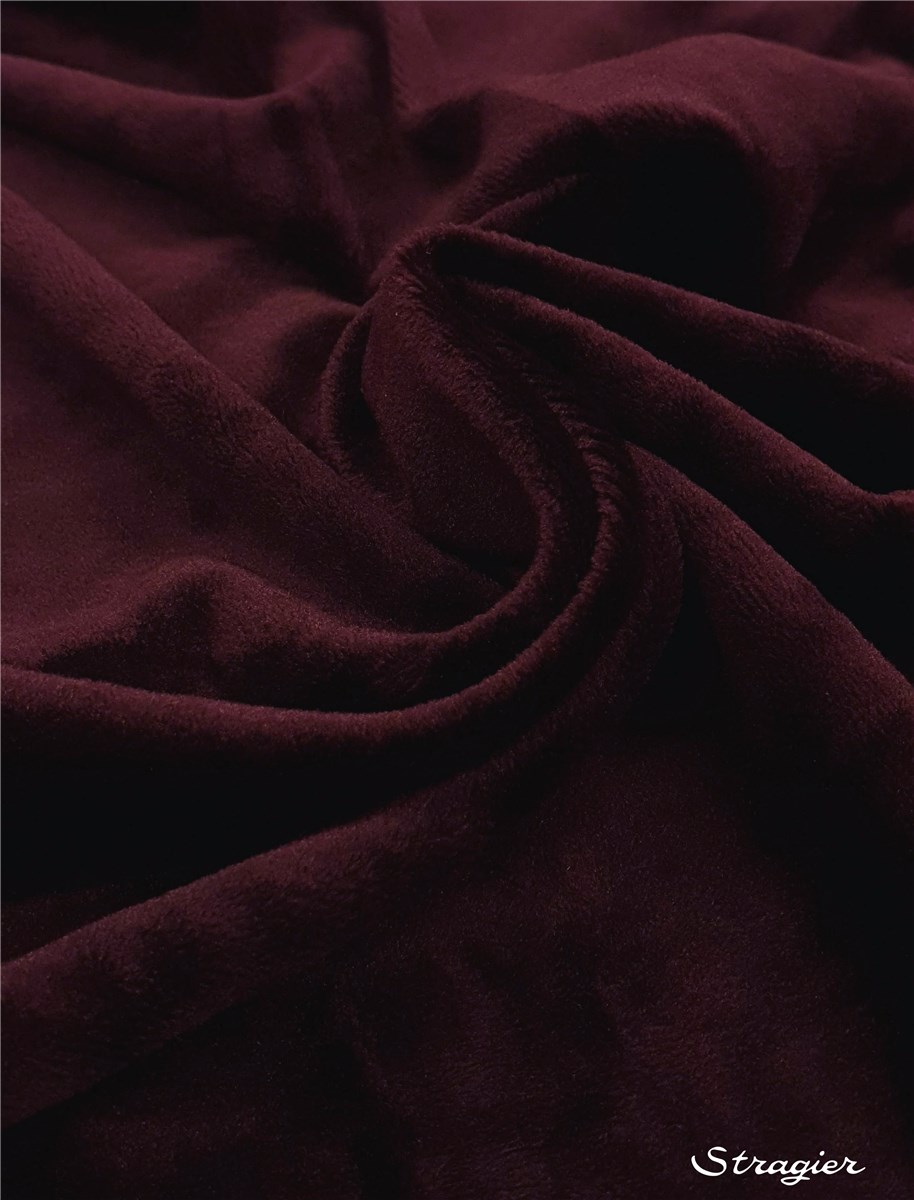 Velours lisse stretch (base maille) - uni - Grenat 