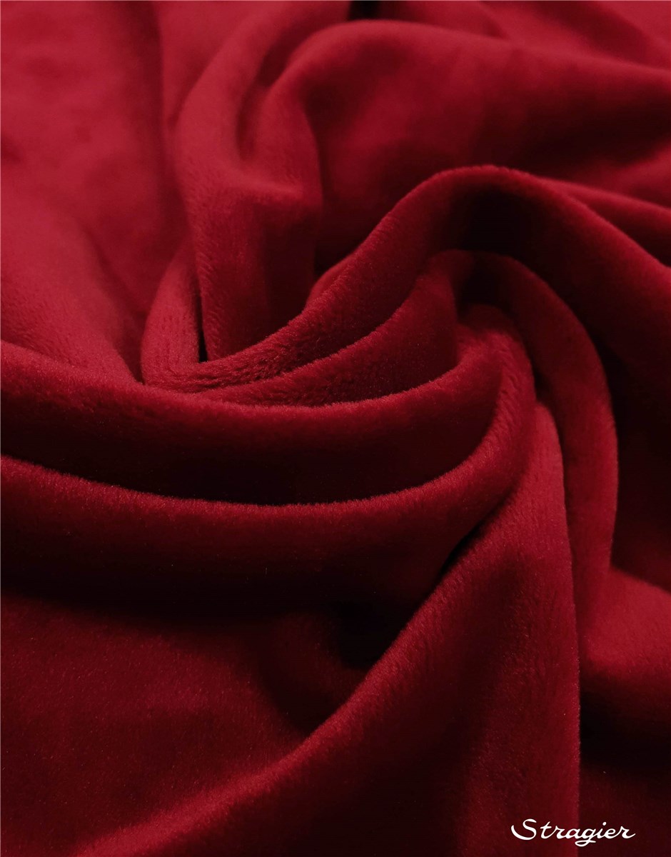 Velours lisse stretch (base maille) - uni - Rubis 