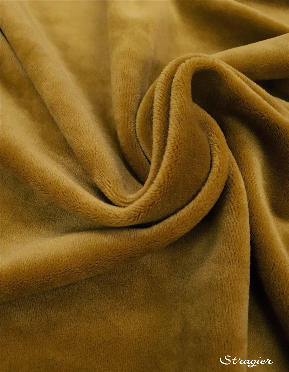 Velours lisse stretch (base maille) - uni - Or 