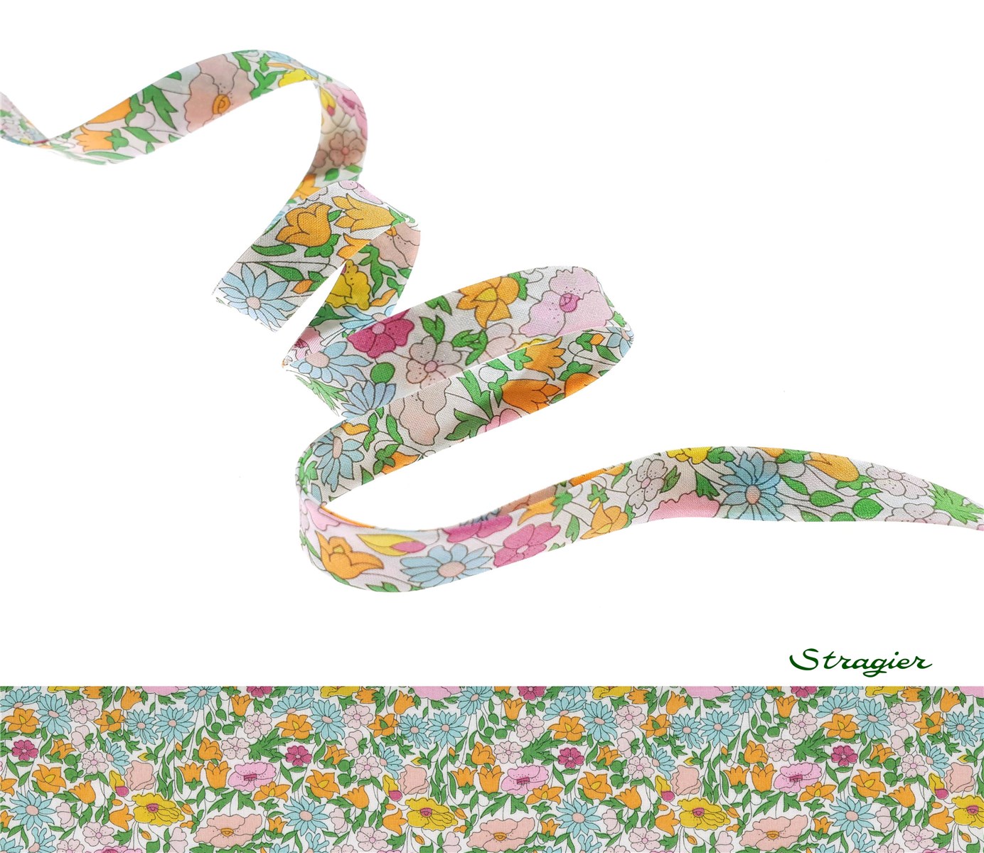 Liberty Bias Binding - Poppy Forest - Rainbow - 10 mm