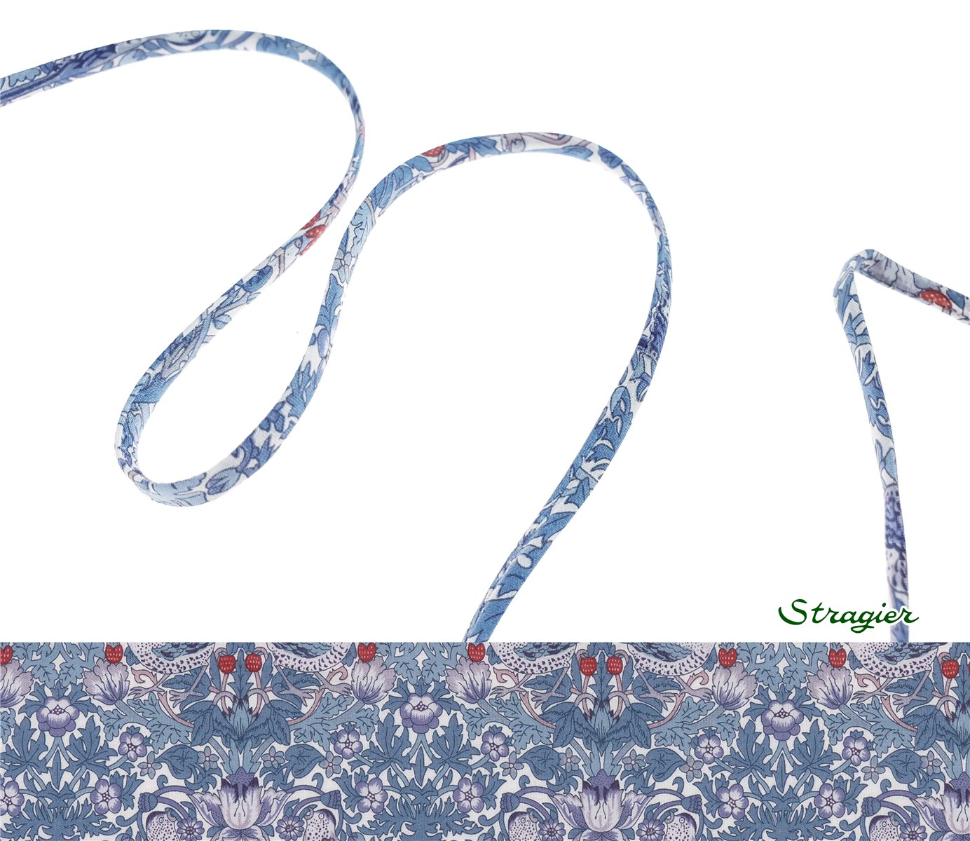 Liberty Cord - Strawberry Thief Spring - Cold Grey - 4 mm