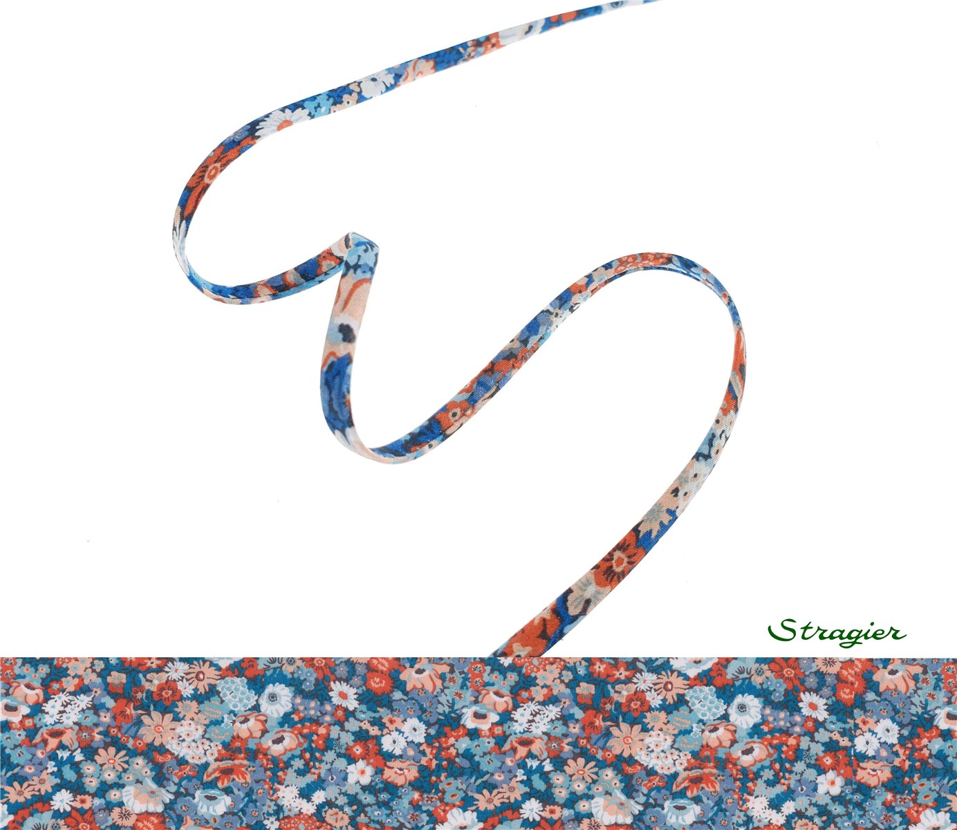 Liberty Cord - Thorpe Hill - Orange Bleue - 4 mm