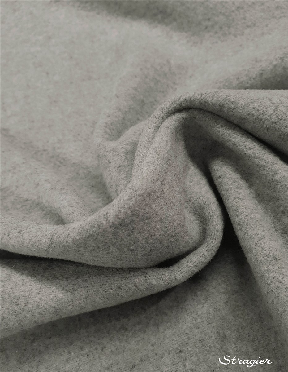 Laine Velours Manteau - Uni - Gris mouette
