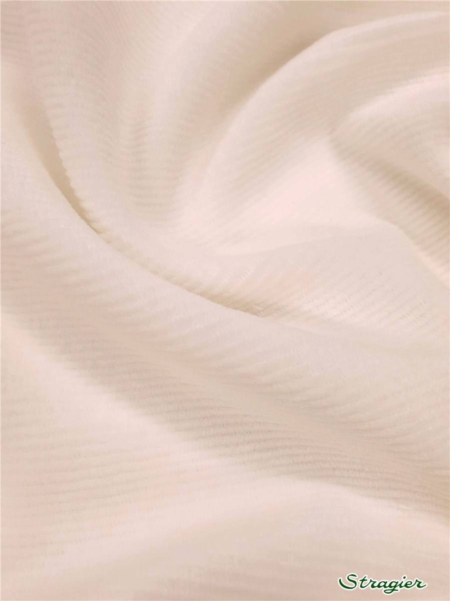 Maille Velours milleraies stretch - Côtes 2mm - Ivoire clair