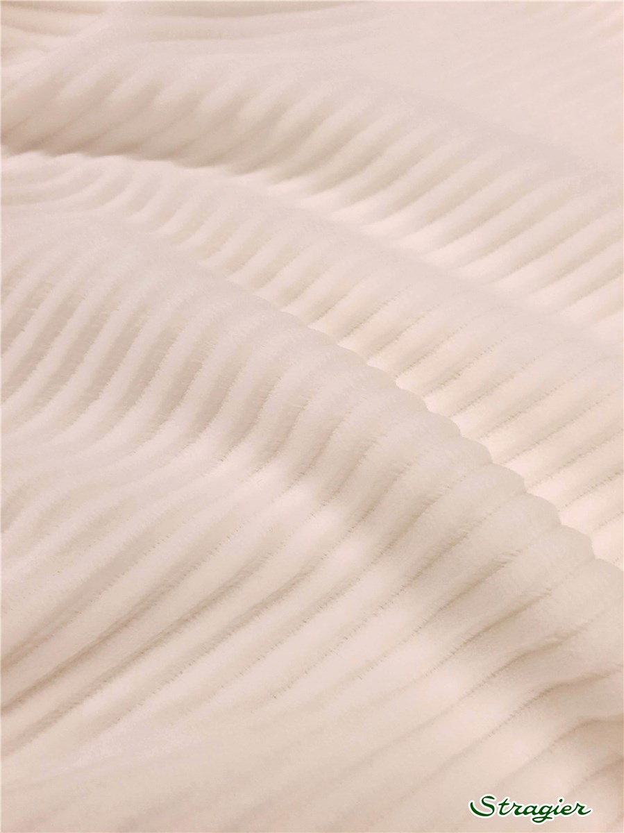 Maille Velours milleraies stretch - Côtes 6mm - Ivoire clair 