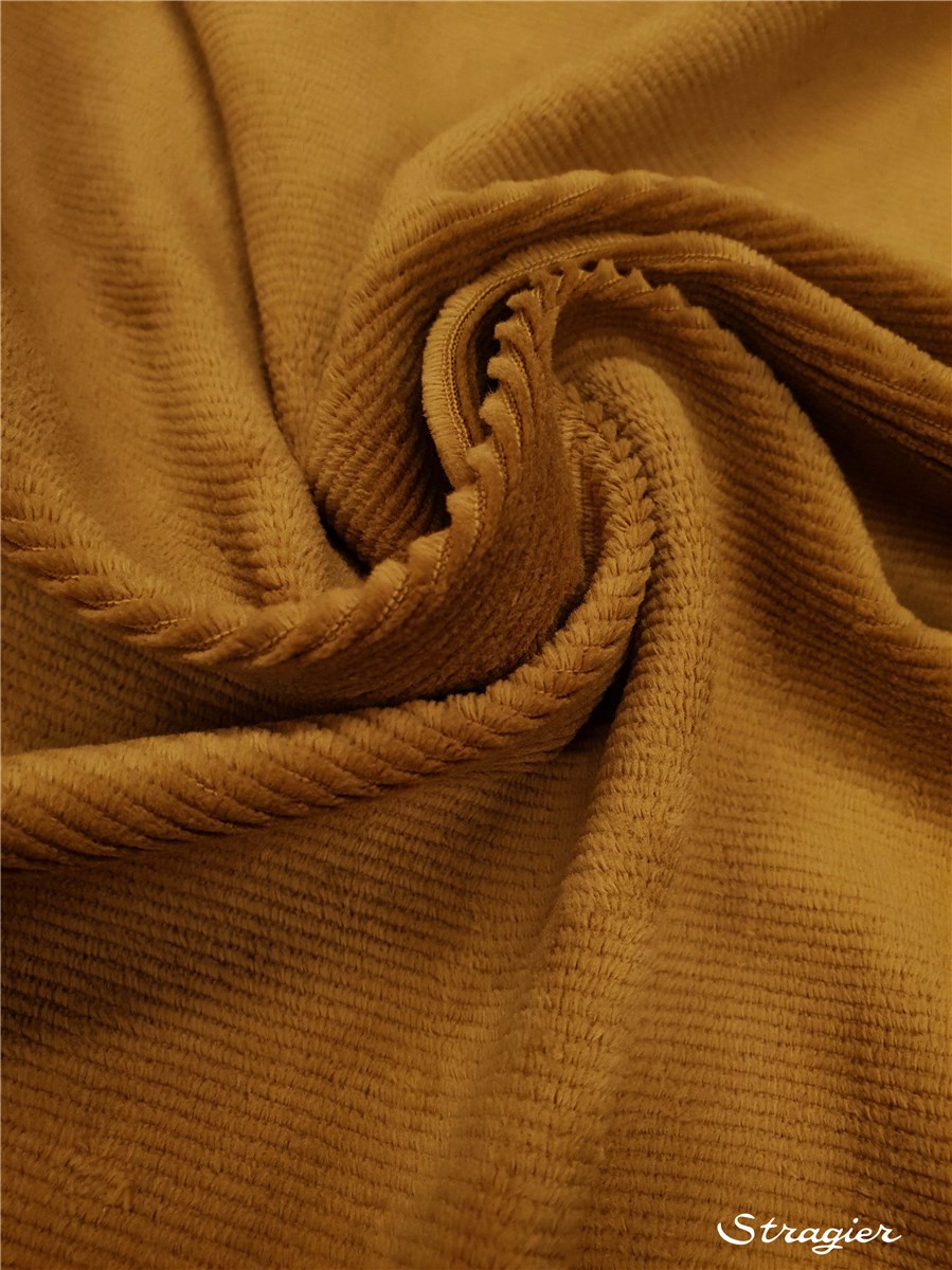 Maille Velours milleraies stretch - Côtes 2mm - Camel Fauve 