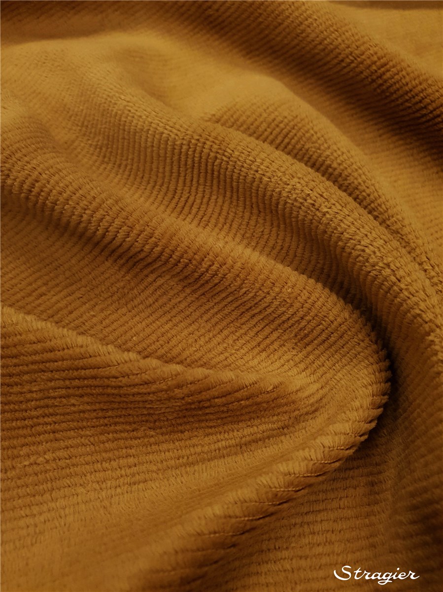 Knitted Fabric - Baby Cord - Stretch - Côtes 2mm - Camel Fauve