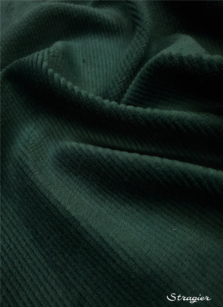 Maille Velours milleraies stretch - Côtes 2mm - Vert Canard