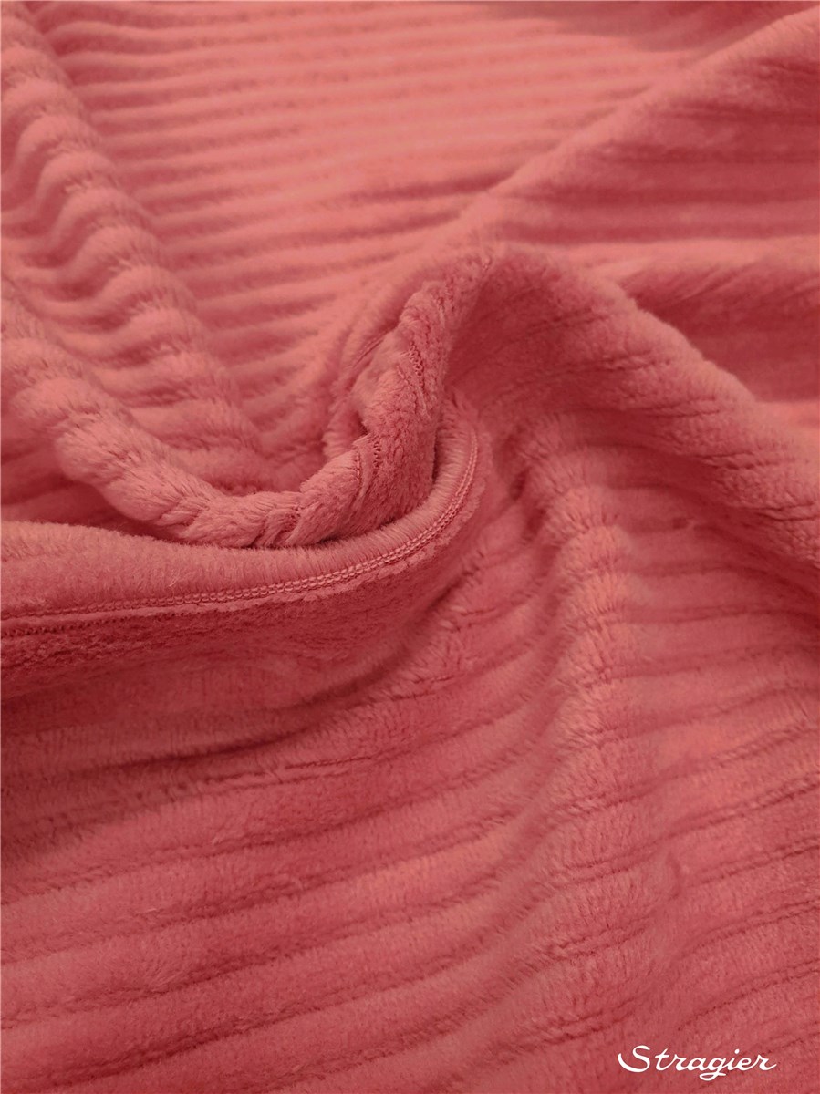 Maille Velours milleraies stretch - Côtes 6mm - Bougainvillier 