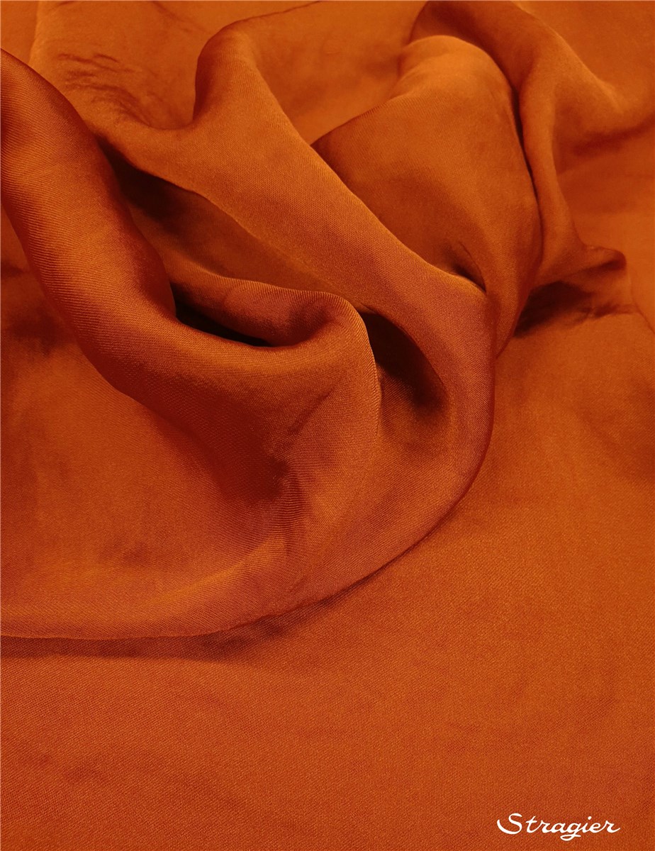 Satin Crepe washed - flowing - uni - Rouille
