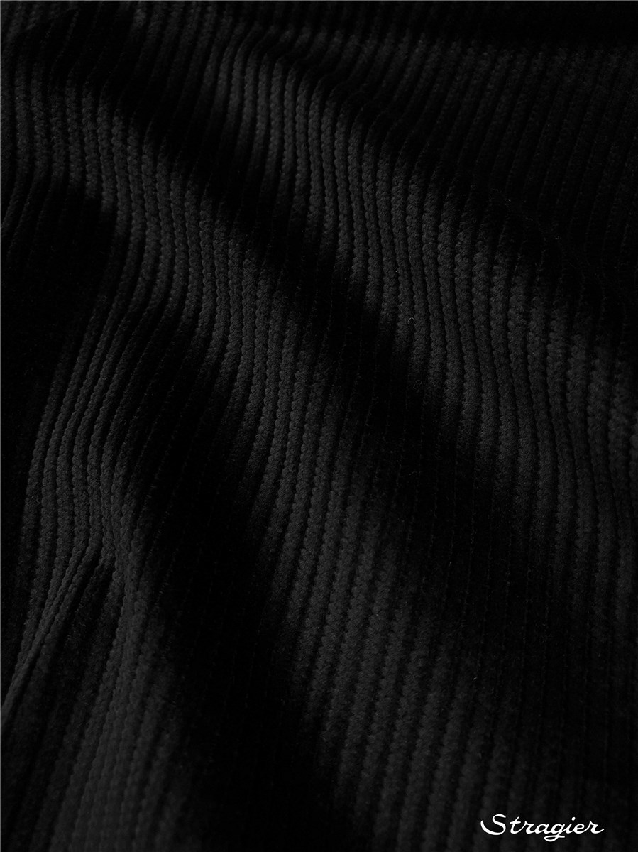Velours côtelé STRETCH 8W-côte 3mm - Uni - Noir 