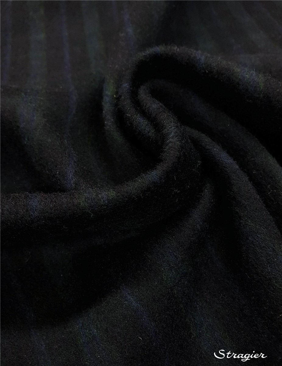 Laine-Alpaga - Carreaux - Marine-Vert Bouteille 