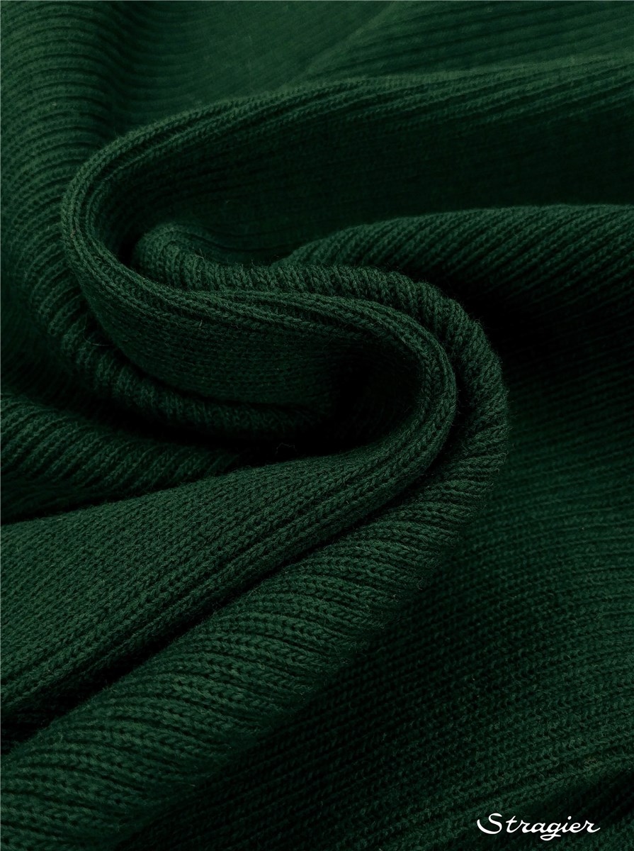 Tricot - medium - Côte 3mm - uni - Vert Bouteille - 80 cm