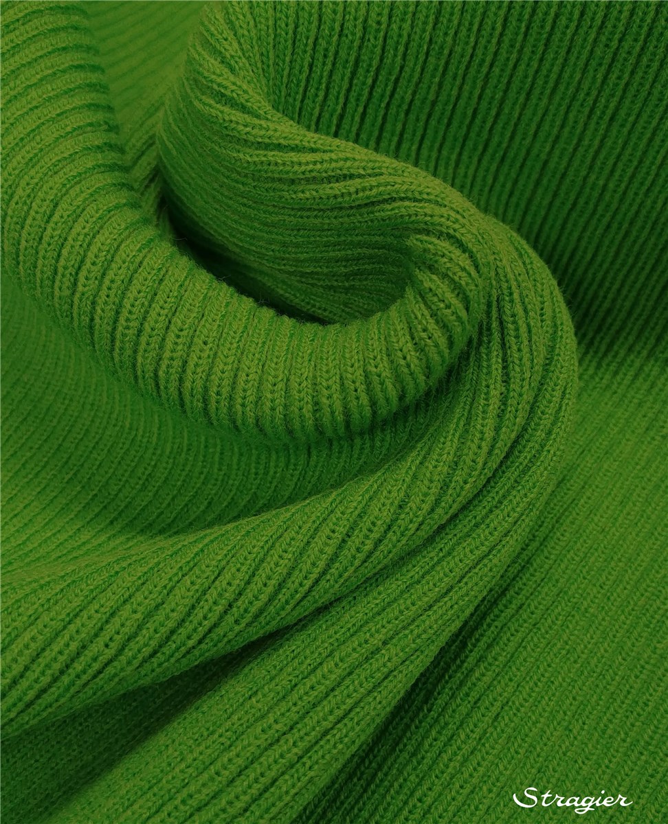 Tricot - medium - Côte 3mm - uni - Vert Prairie - 70 cm
