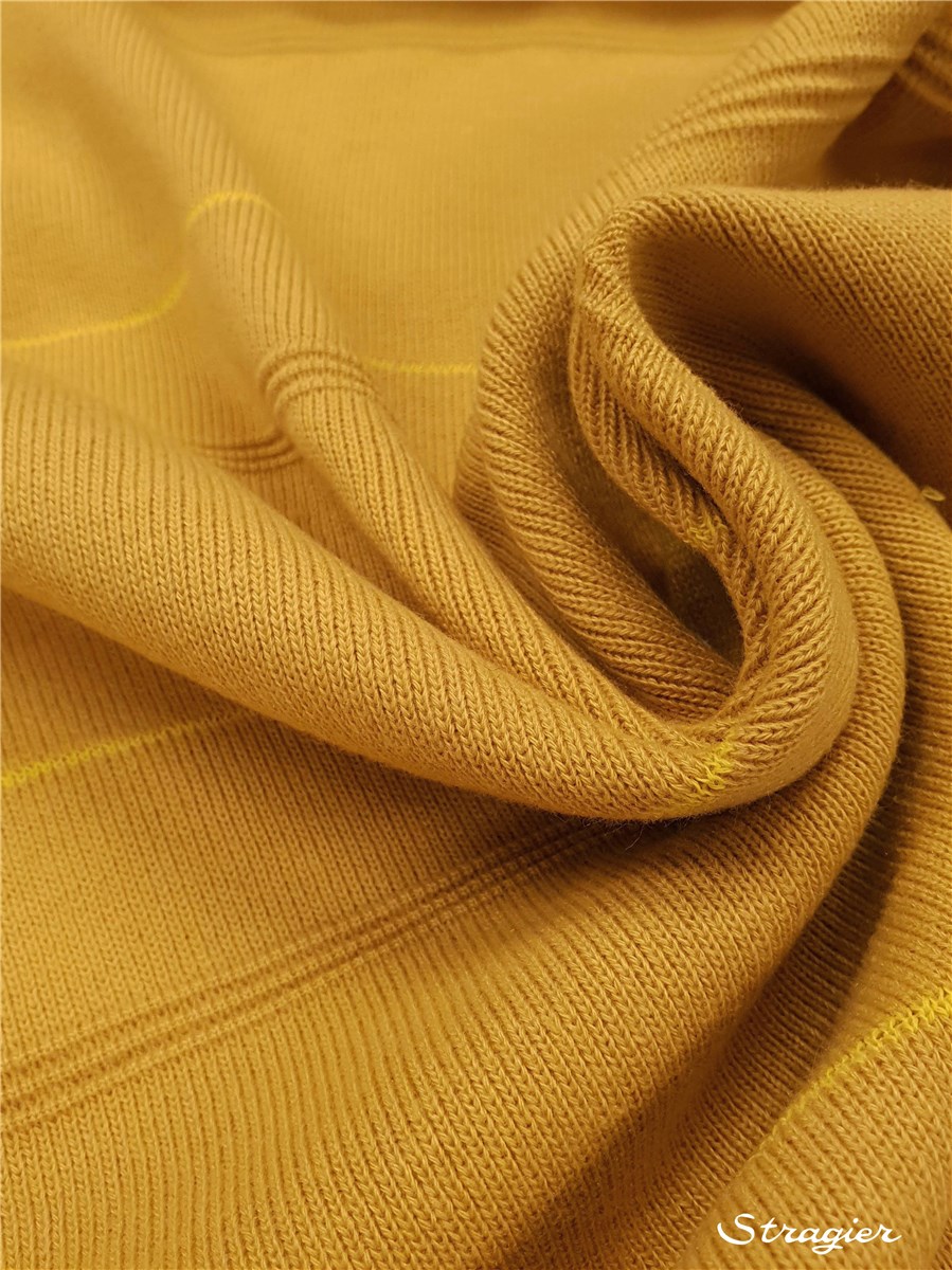 Tricot - medium - Côte 3mm - uni - Moutarde - 70 cm