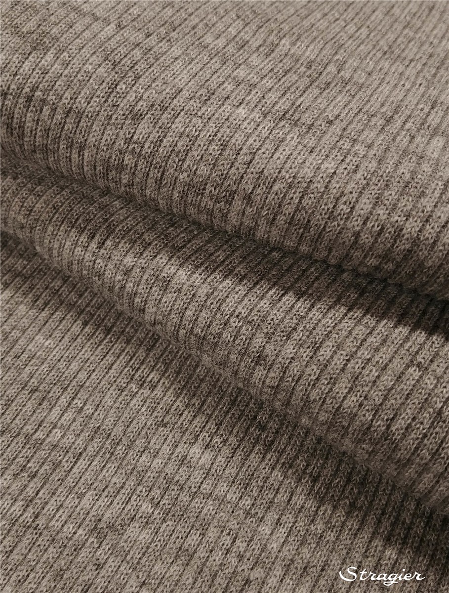 Knitted Fabric - medium- 3mm Rib - uni - Gris Argent - 130 cm