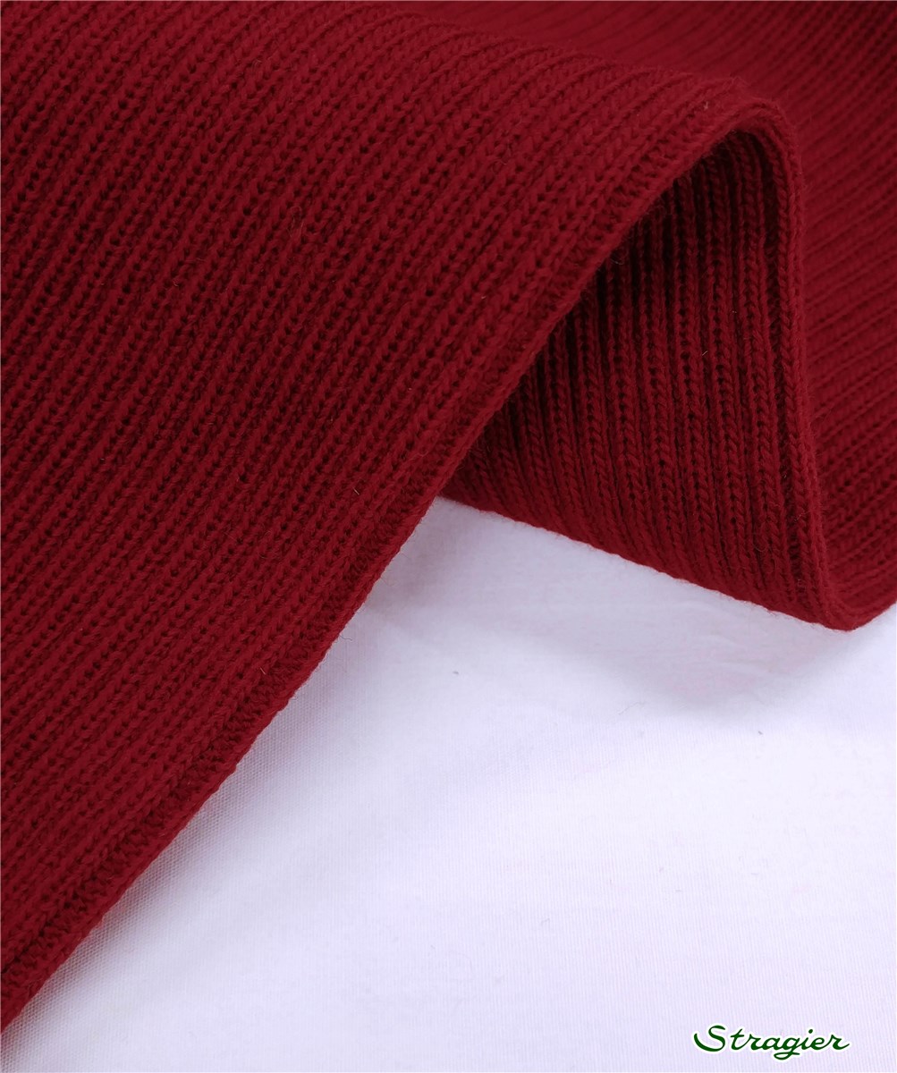 Tricot - medium - Côte 3mm - uni - Rouge Grenat - 90 cm