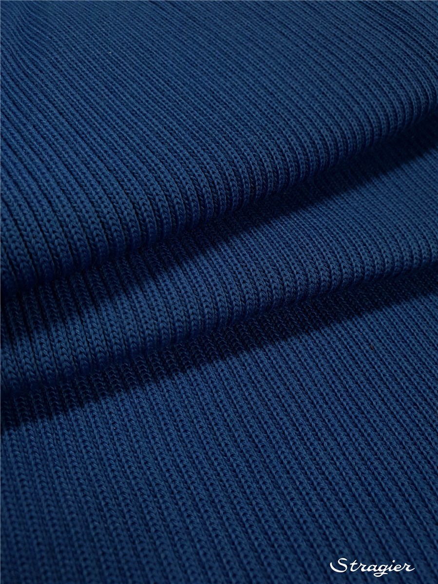 Tricot - lourd - Côte 4mm - uni - Bleu Mozaïque - 65 cm