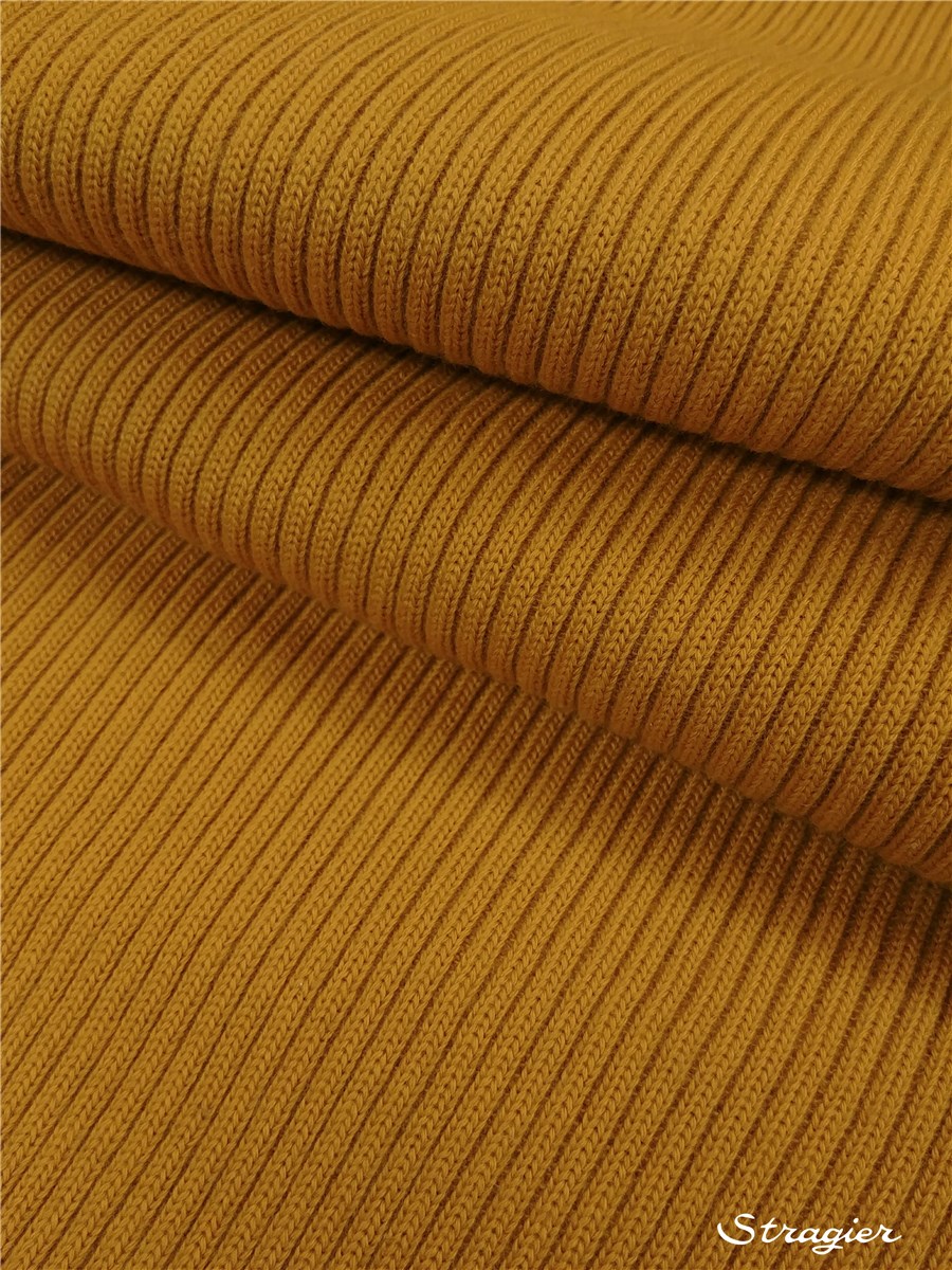 Tricot - lourd - Côte 4mm - uni - Moutarde - 60 cm