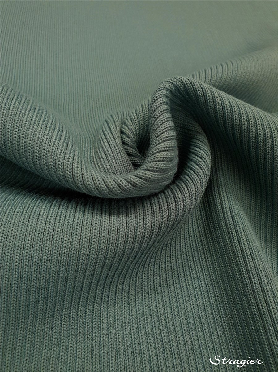 Tricot - lourd - Côte 4mm - uni - Vert De Gris - 60 cm