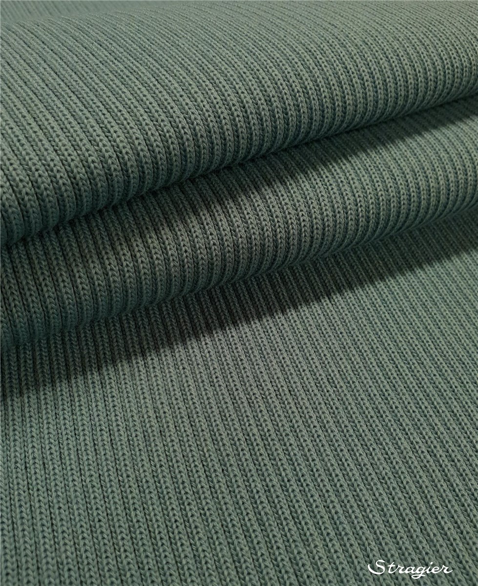 Tricot - lourd - Côte 4mm - uni - Vert De Gris - 60 cm