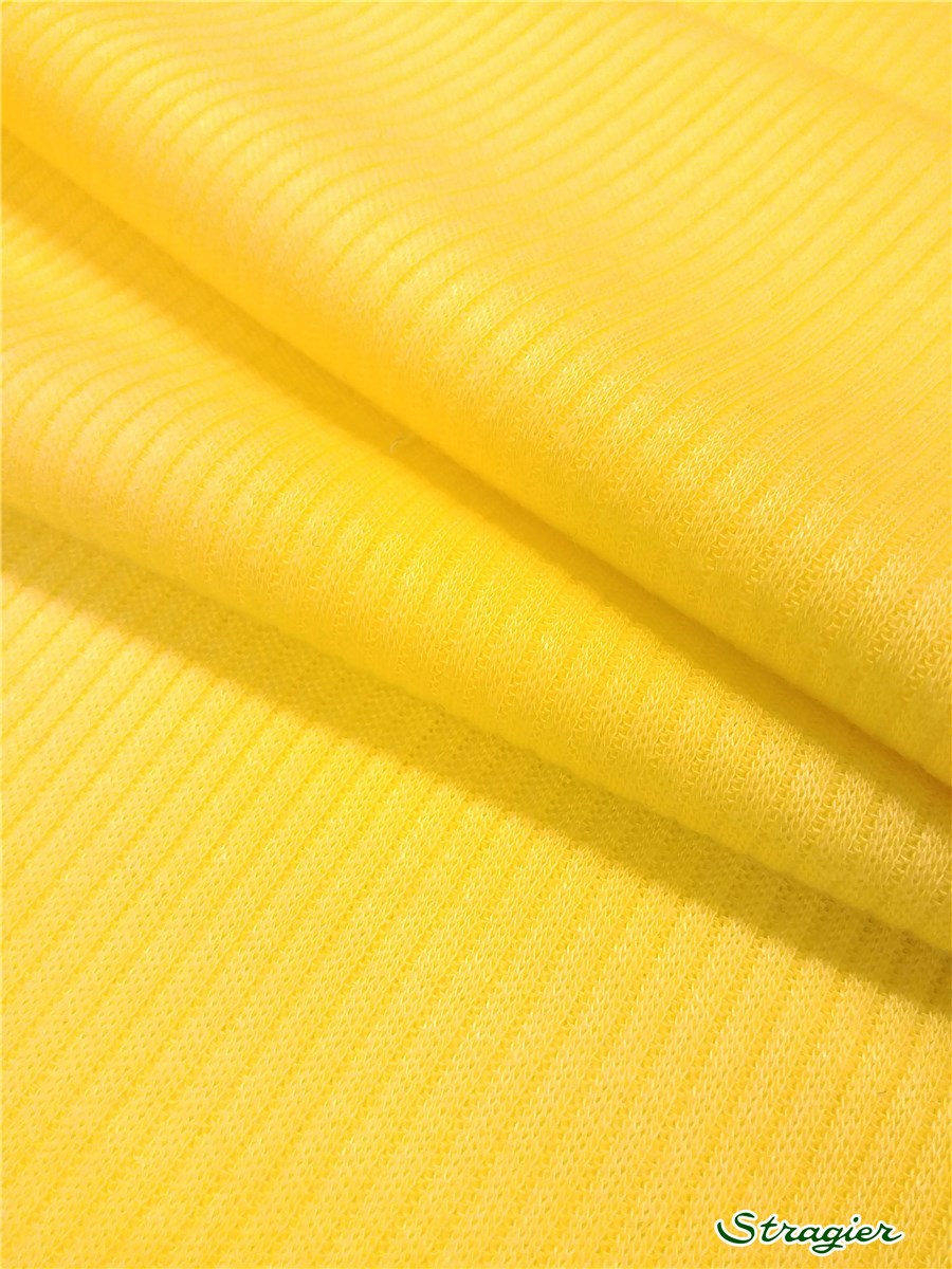 Tricot - souple - Côte 3mm - uni - Citron Givré - 100 cm