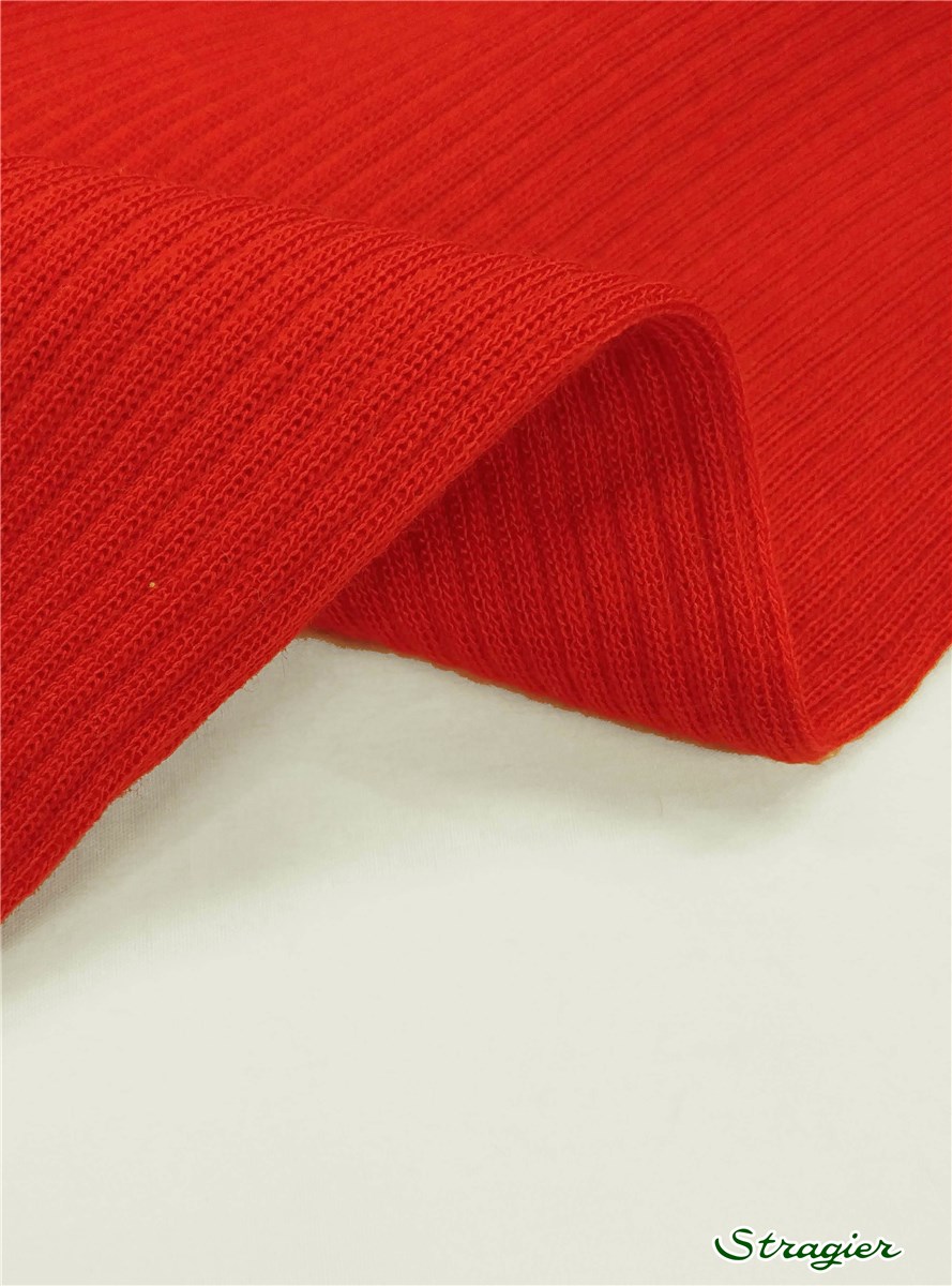 Tricot - souple - Côte 3mm - uni - Rouge Carmin - 100 cm