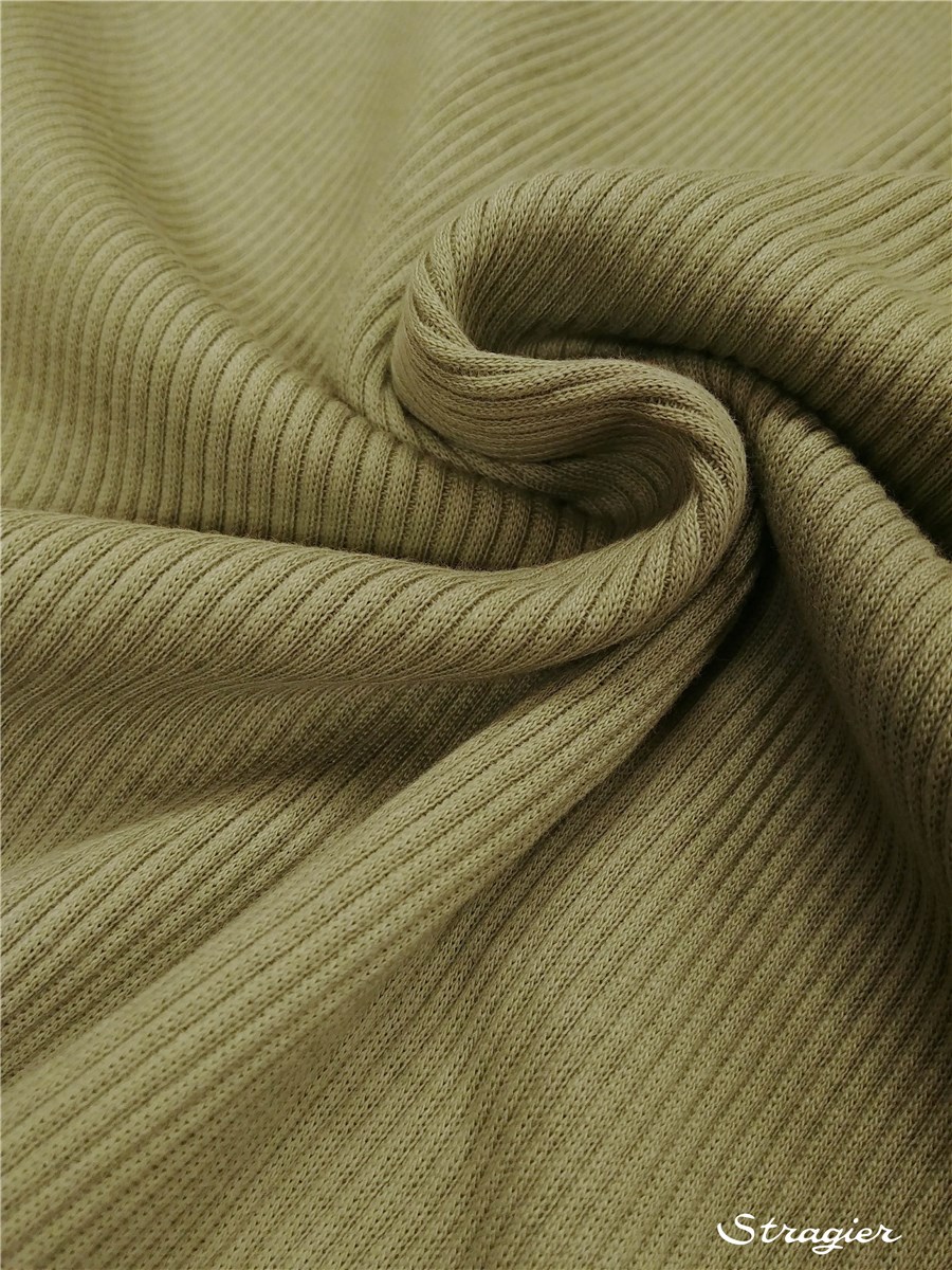 Tricot - léger - Côte 3mm - uni - Kaki clair - 70 cm