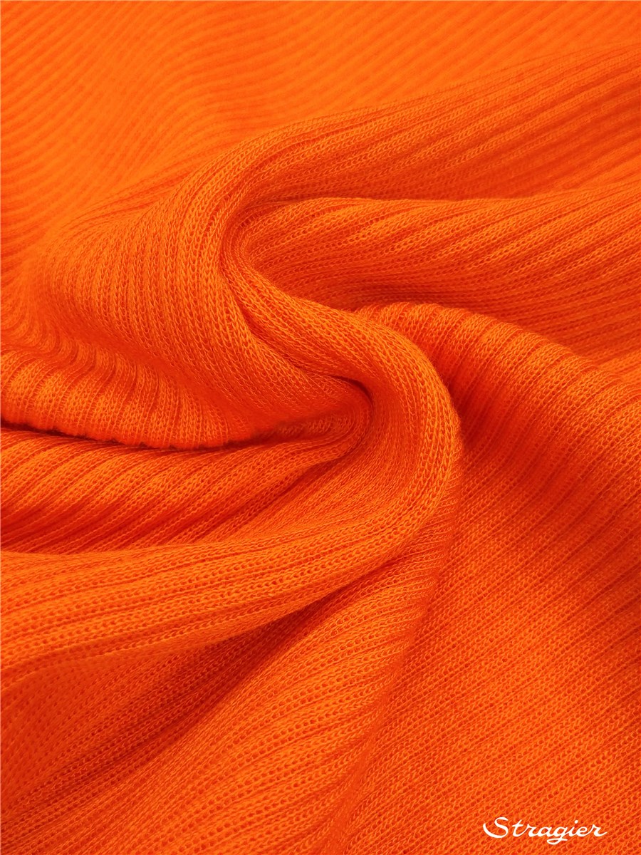 Tricot - souple - Côte 3mm - uni - Orange - 110 cm
