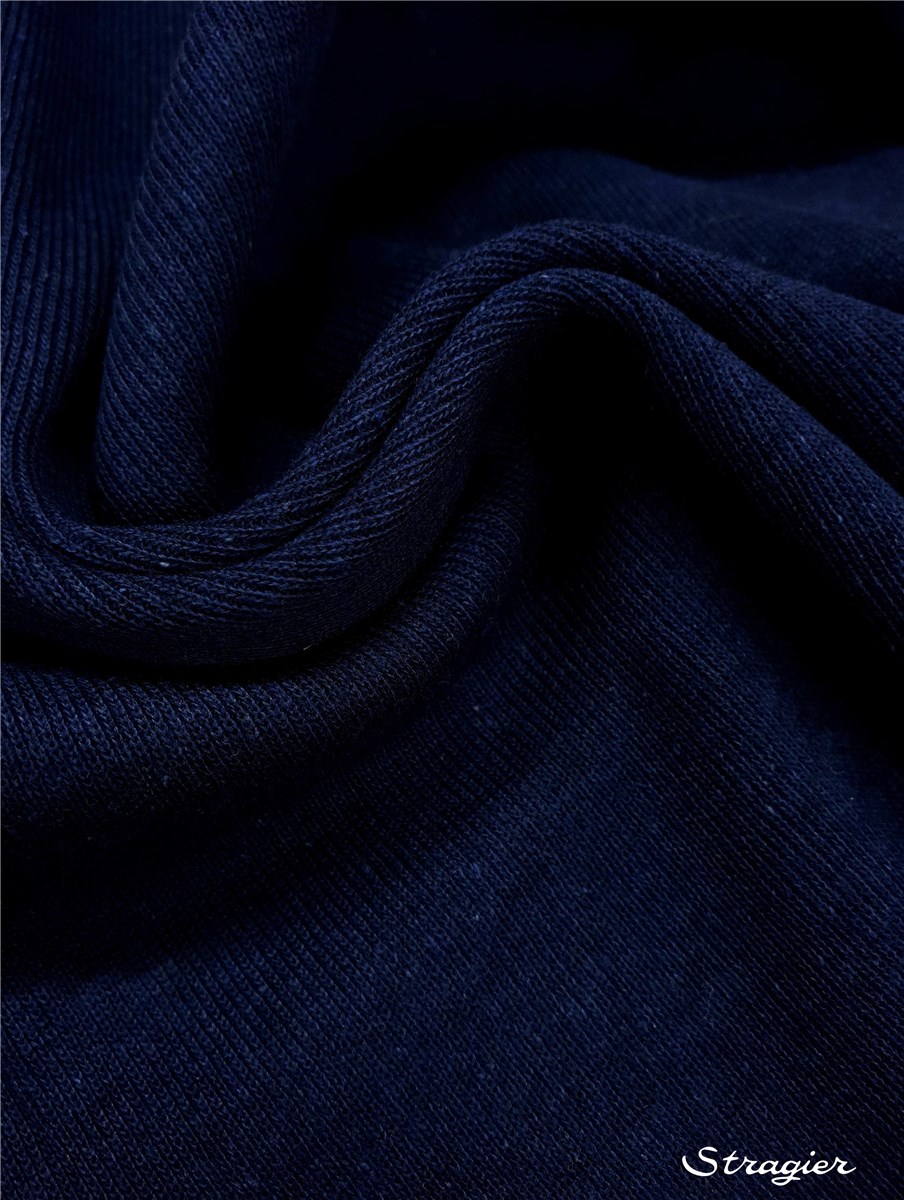 Tricot - souple - Côte 1mm - uni - Bleu Marine - 70 cm