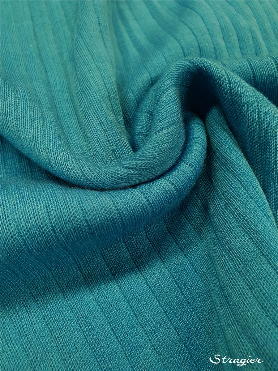 Tricot - souple - Côte 5mm - uni - Bleu Turquoise - 80 cm