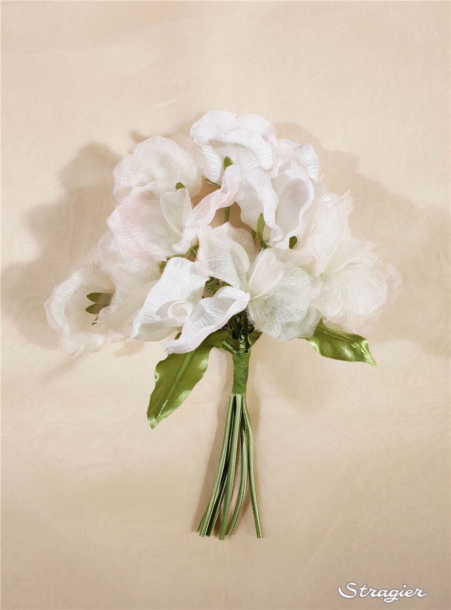 Fleur en Soie - faite main - Charlotte - Bouquet - Ivoire Blush - 5 cm