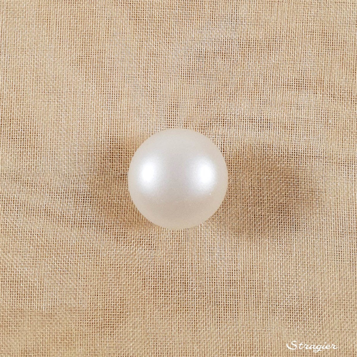 Bouton Perle - semi-sphérique - nacré - Ivoire clair - 10 mm